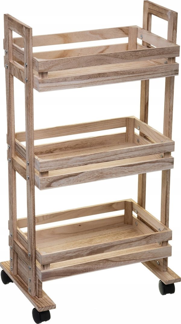 5five Ξύλινο καρότσι κουζίνας με 3 ράφια, 82 cm