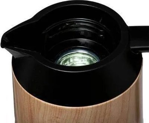 5five Θερμός κανάτα, 1 L, μαύρο με ξύλινη διακόσμηση