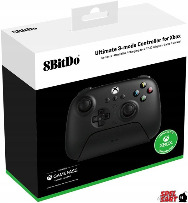 8BitDo Ultimate Ενσύρματο Χειριστήριο 3-Λειτουργιών, Μαύρο, Xbox / PC / Android