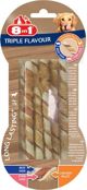 8in1 Triple Flavor Στικς για Σκύλους, Στριφτά Ραβδιά με Κοτόπουλο, Μοσχάρι και Χοιρινό, 10 Τεμάχια
