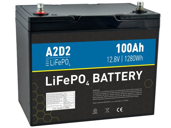 μπαταρία A2D2 LiFePO4 12,8V 100Ah M8 (Gotion cells)