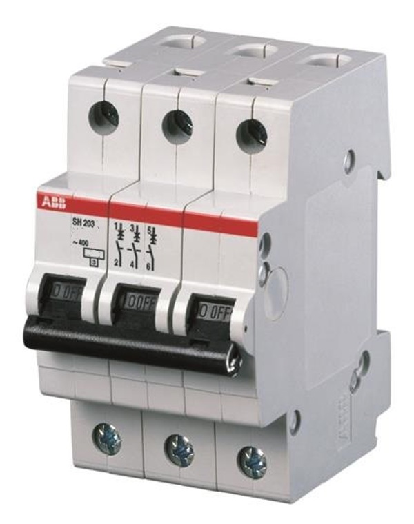 ABB Διακόπτης υπερέντασης SH203-B25 3P B 25A 2CDS213001R0255