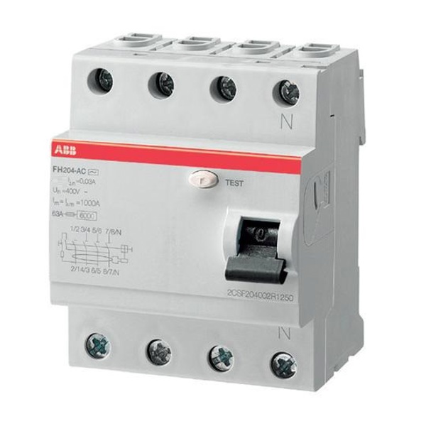Διακόπτης διαφορικού ρεύματος ABB FH204 AC-40/0,03 40A 4P 2CSF204004R1400