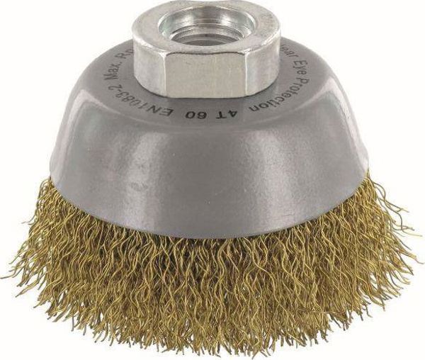 Abraboro Κυλινδρική Συρματόβουρτσα AB90409051, 60mm, M14, Ορειχάλκινο Κυματιστό Σύρμα 0,3mm