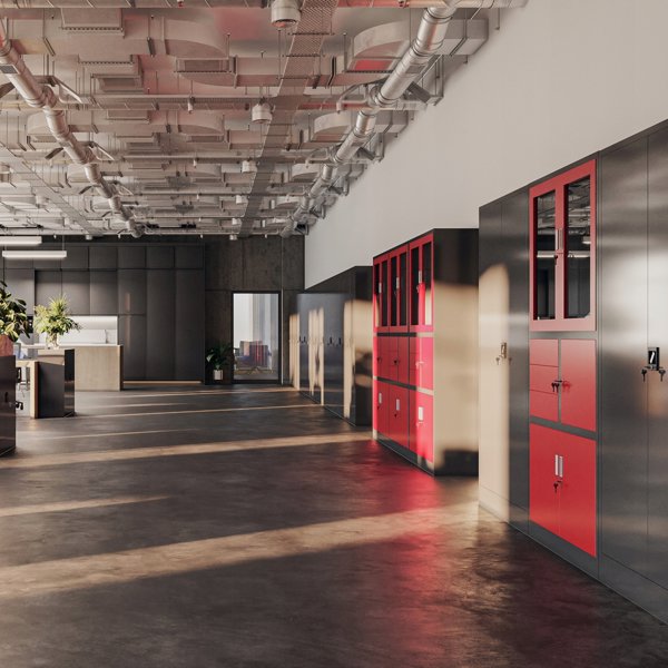 Abschließbarer Aktenschrank für Büro JAN, 900 x 1850 x 400 mm, anthrazit