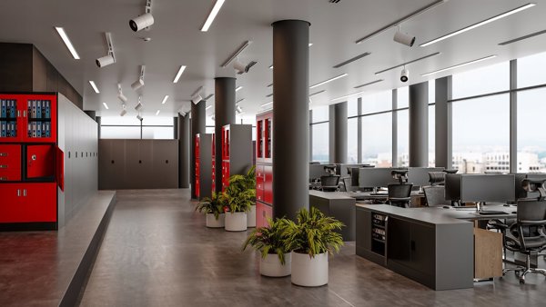 Abschließbarer Aktenschrank für Büro JAN, 900 x 1850 x 400 mm, anthrazit