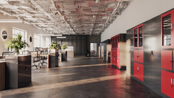 Abschließbarer Aktenschrank für Büro JAN, 900 x 1850 x 400 mm, anthrazit