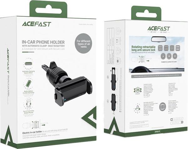 Acefast Acefast αυτόματη βάση τηλεφώνου για το αυτοκίνητο στη σχάρα εξαερισμού μαύρη (D9 black)