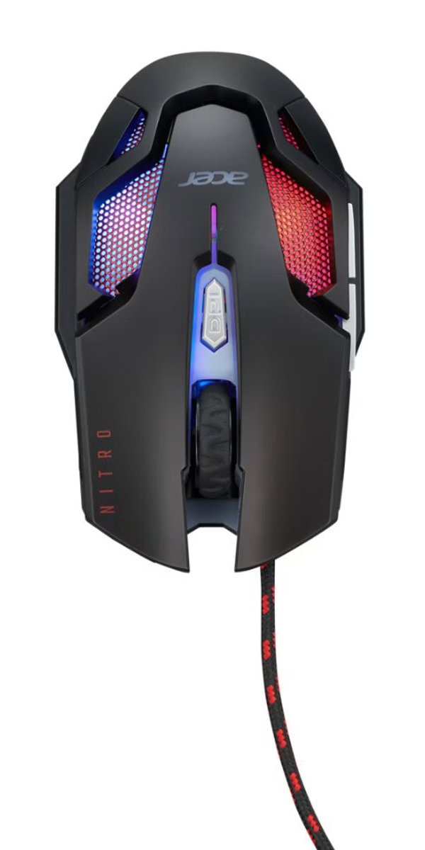 Acer Nitro NMW200 Gaming Ποντίκι, Αμφιδέξιο, Οπτικό, 7200 DPI, USB, Μαύρο