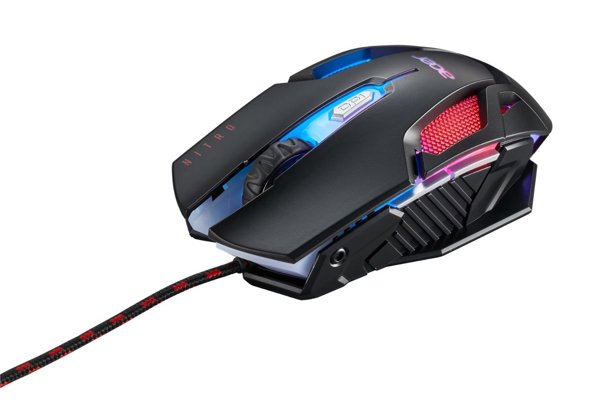 Acer Nitro NMW200 Gaming Ποντίκι, Αμφιδέξιο, Οπτικό, 7200 DPI, USB, Μαύρο