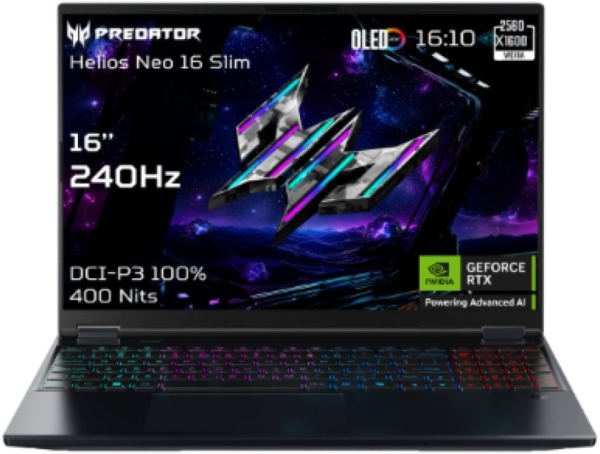 Acer Predator Helios Neo 16S AI OLED PHN16S-71-96S5 16" FHD i9-275HX/32GB/1000GB/NVIDIA GF RTX 5070 Ti/Win11/ENG kbd/Μαύρο/2Y Εγγύηση