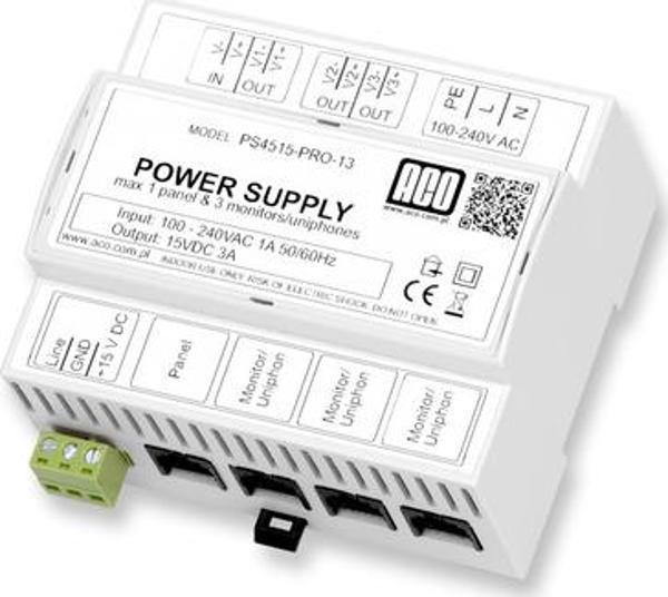 Τροφοδοτικό Βίντεο ACO PS45-15-PRO-13, 15V, 3A, DIN Mounting