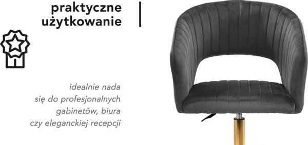 Activeshop 4Rico περιστρεφόμενη καρέκλα QS-OF212G βελούδινο γκρι