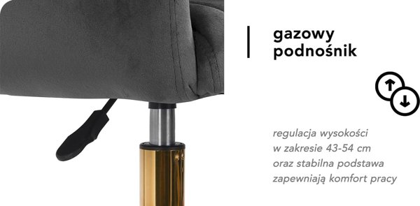 Activeshop 4Rico περιστρεφόμενη καρέκλα QS-OF212G βελούδινο γκρι