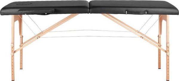 Πτυσσόμενο τραπέζι μασάζ Wood Komfort Activ Fizjo 2 τμημάτων μαύρο Activeshop