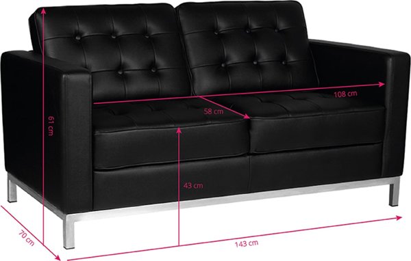Καθιστικό Activeshop Gabbiano για αίθουσα αναμονής BM18019 μαύρο