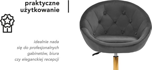 Περιστρεφόμενη καρέκλα Activeshop 4Rico QS-BL12G βελούδο γκρι