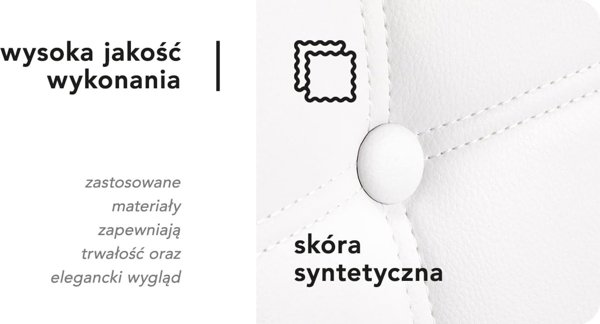 Activeshop 4Rico καρέκλα Σκανδιναβίας QS-185 οικολογικό δέρμα, λευκό 13951105 5906717455209
