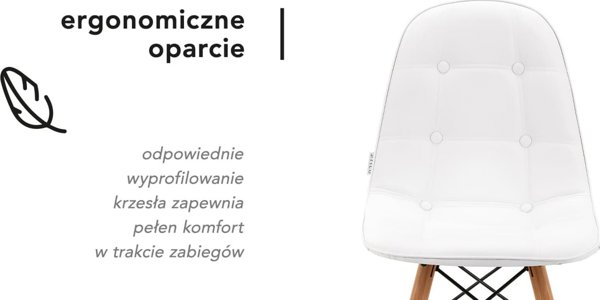 Activeshop 4Rico καρέκλα Σκανδιναβίας QS-185 οικολογικό δέρμα, λευκό 13951105 5906717455209