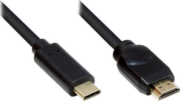 Alcasa GC-M0103 Προσαρμογέας USB Type-C σε HDMI, Καλώδιο 5m, Μαύρο