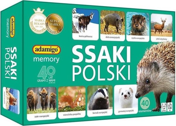 Παιχνίδι Μνήμης Adamigo Mammals of Poland – Εκπαιδευτικό Επιτραπέζιο με Άγρια Ζώα για Παιδιά