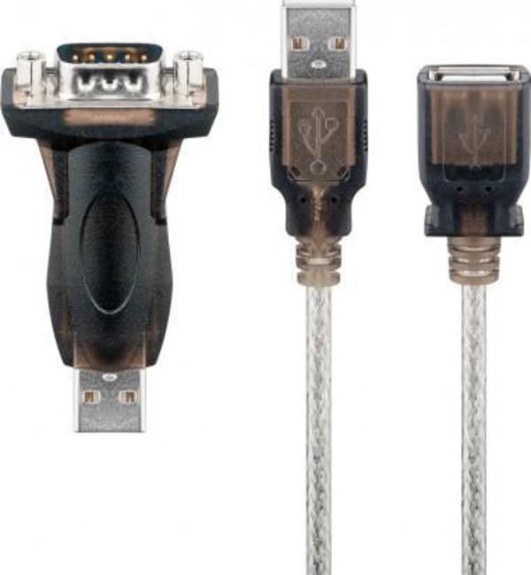 Προσαρμογέας USB Goobay USB σειριακών RS232 mini, Διαφανής - Μήκος καλωδίου 1.5 m