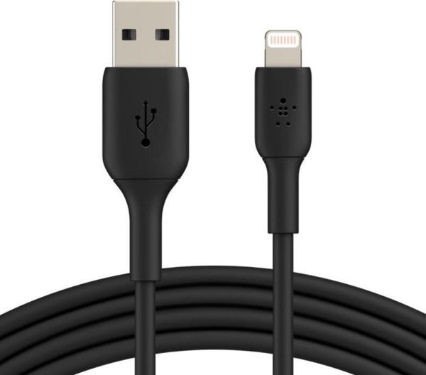 Belkin Προσαρμογέας USB-A σε USB-C Καλώδιο Φόρτισης & Μεταφοράς Δεδομένων, Πιστοποίηση MFi, Μαύρο (CAA001bt0MBK)