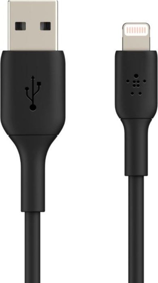 Belkin Προσαρμογέας USB-A σε USB-C Καλώδιο Φόρτισης & Μεταφοράς Δεδομένων, Πιστοποίηση MFi, Μαύρο (CAA001bt0MBK)