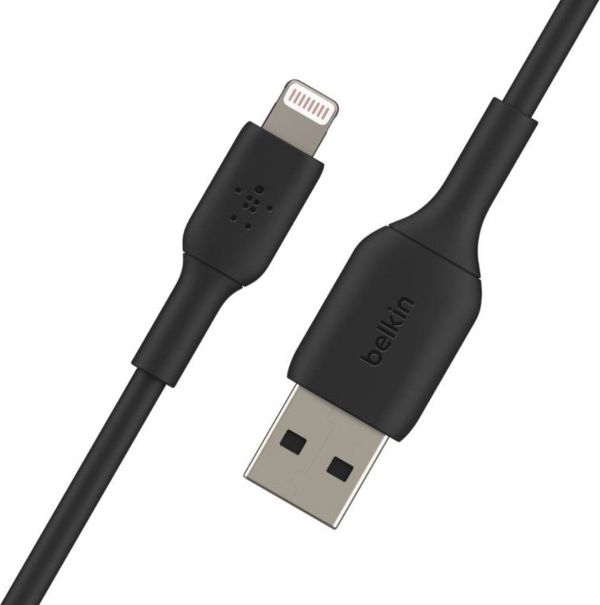 Belkin Προσαρμογέας USB-A σε USB-C Καλώδιο Φόρτισης & Μεταφοράς Δεδομένων, Πιστοποίηση MFi, Μαύρο (CAA001bt0MBK)