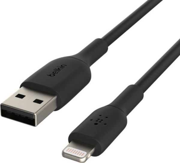 Belkin Προσαρμογέας USB-A σε USB-C Καλώδιο Φόρτισης & Μεταφοράς Δεδομένων, Πιστοποίηση MFi, Μαύρο (CAA001bt0MBK)