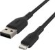 Belkin Προσαρμογέας USB-A σε USB-C Καλώδιο Φόρτισης & Μεταφοράς Δεδομένων, Πιστοποίηση MFi, Μαύρο (CAA001bt0MBK)