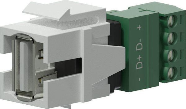 Procab VCK625/W Προσαρμογέας Keystone USB 2.0 - Θηλυκό σε Terminal Block, Λευκό