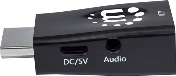Manhattan Προσαρμογέας HDMI σε VGA με Έξοδο Ήχου 3.5mm, Μαύρο (151542)