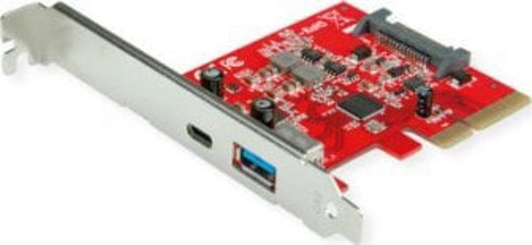 Προσαρμογέας USB Roline Κάρτα ROLINE PCI Express, USB 3.2 Gen 2 USB A - USB C, 1x USB-A, 1x USB-C