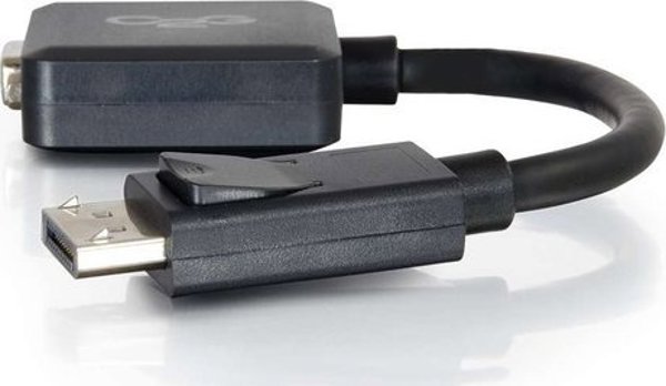 Προσαρμογέας AV C2G C2G 8in DisplayPort σε VGA Προσαρμογέας - Μετατροπέας DP σε VGA - Μαύρο - M/F - Καλώδιο DisplayPort - DisplayPort (M) σε HD-15 (VGA) (W) - 20.32 cm - κλειδωμένο - Μαύρο