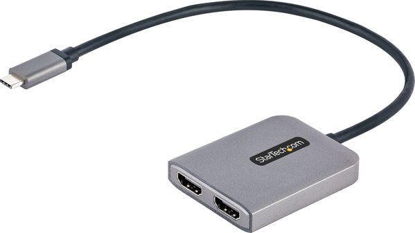 StarTech.com MST14CD122HD Προσαρμογέας USB-C σε HDMI MST, Εξωτερική Κάρτα Γραφικών 4K 3840 x 2160 px, Μαύρο/Γκρι