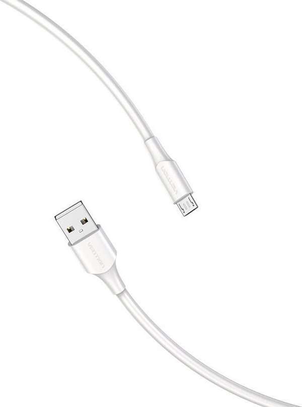 Προσαρμογέας USB Vention Προσαρμογέας USB 2.0 αρσενικό σε Micro-B αρσενικό 2A 1,5m Vention CTIWG (λευκό)