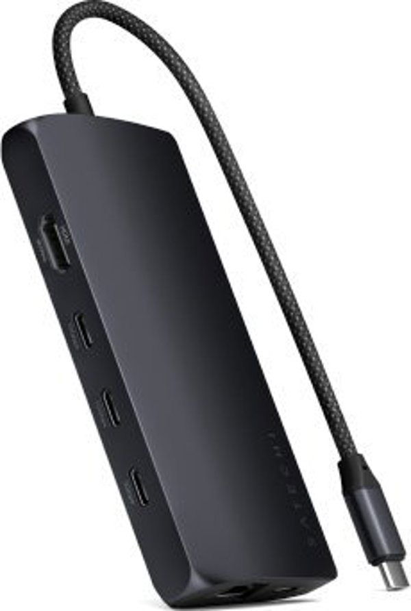 Προσαρμογέας USB Satechi Satechi USB-C Multiport Adapter 8K - προσαρμογέας USB-C (USB-C, HDMI, 3x USB 3.2 Gen 2 10Gbps, 1x USB 3.2 Gen 1 5Gbps, αναγνώστης καρτών SD UHS-II, θύρα Ethernet) (midnight)