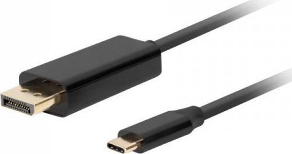 Lanberg USB-C σε DisplayPort Καλώδιο CA-CMDP-10CU-0018-BK, 4K στα 60Hz, 1.8m, Μαύρο