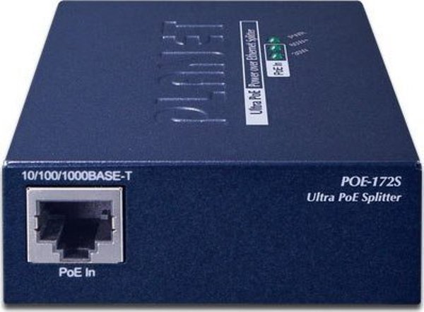 Προσαρμογέας powerline Planet PLANET POE-172S διακλαδωτής δικτύου Μαύρο Υποστήριξη PoE