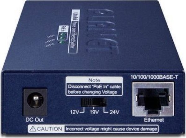 Προσαρμογέας powerline Planet PLANET POE-172S διακλαδωτής δικτύου Μαύρο Υποστήριξη PoE