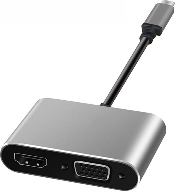 Προσαρμογέας USB Art ADAPTER USB-C / HDMI θηλυκό 4K 30Hz + SVGA 15pin θηλυκό (ALU) ART oem