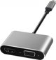 Προσαρμογέας USB Art ADAPTER USB-C / HDMI θηλυκό 4K 30Hz + SVGA 15pin θηλυκό (ALU) ART oem