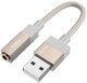 Προσαρμογέας AUX USB A (αρσενικό) σε Jack 3,5 mm (θηλυκό) Hoco UPA32D χρυσό