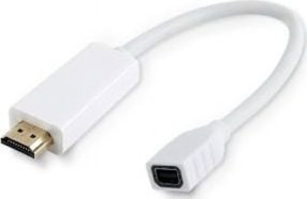 Προσαρμογέας AV MicroConnect DisplayPort Mini - HDMI λευκός (HDMMDP)