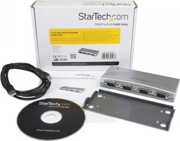 StarTech Προσαρμογέας USB σε RS-232, Hub 4 Θυρών, Γκρι (S55056332)