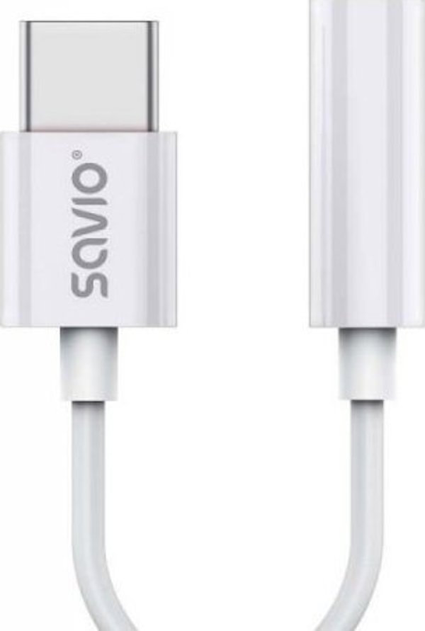 Savio AK-51 Αντάπτορας USB-C σε Jack 3.5mm για Smartphone, Tablet και Laptop, Λευκός