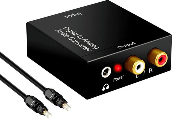 Adapter AV Mozos Toslink - RCA (Cinch) czarny (DAC01)