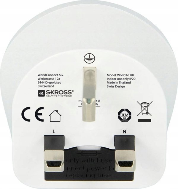 Προσαρμογέας UK βύσμα - καθολική υποδοχή 230V 7A SKROSS