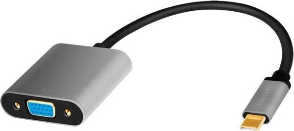 LogiLink Προσαρμογέας USB-C σε VGA, Γκρι - Μετατροπέας USB-C σε D-SUB (1_814088)
